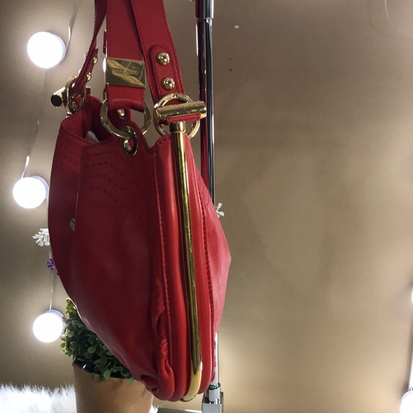 Jimmy Choo Red Leather Handle Bag - Picture 7 of 16